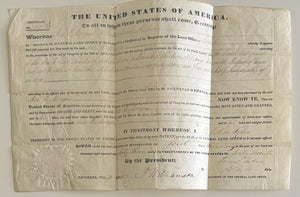 1843 Land Grant With John Tyler Signature