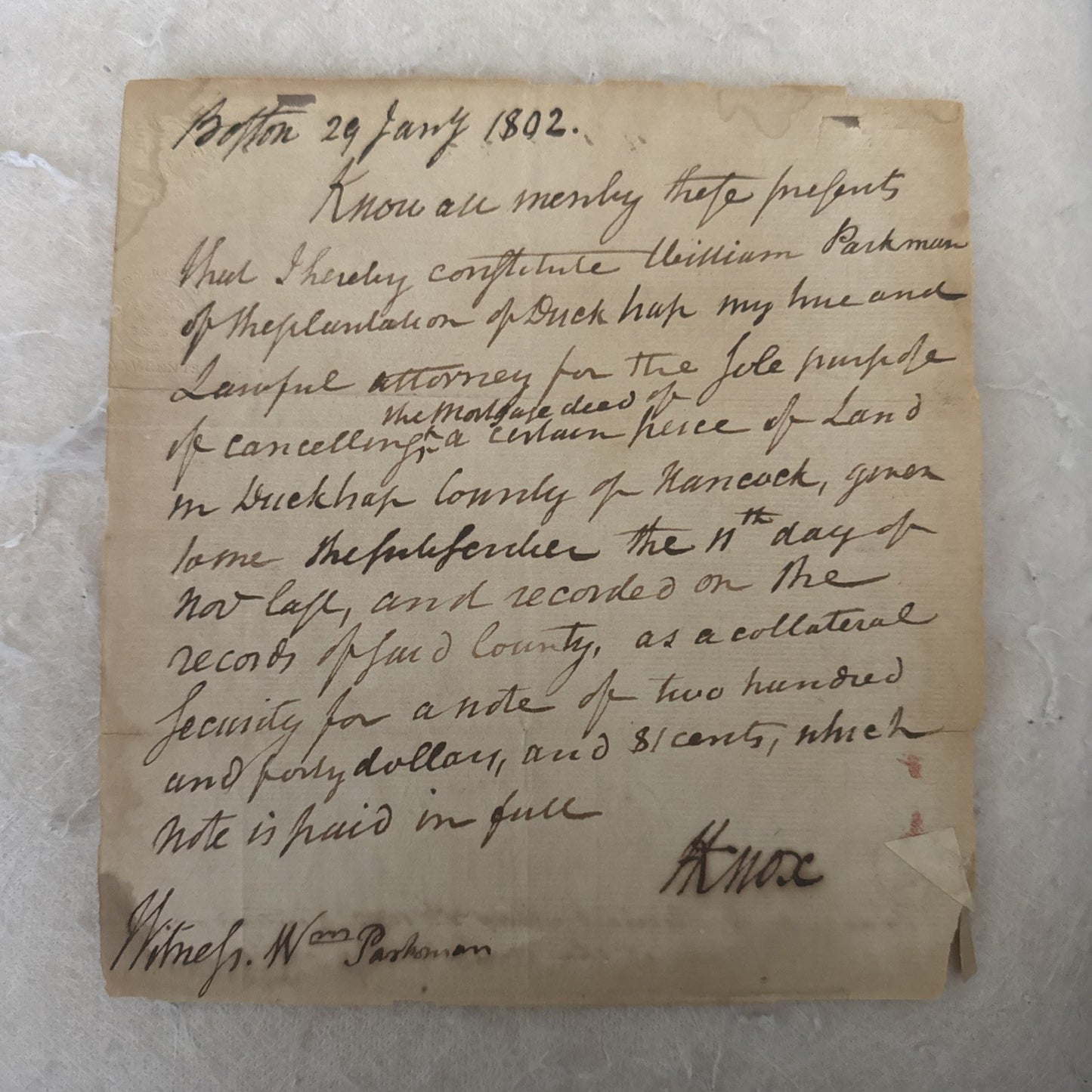 1892 Mortgage Release Document 