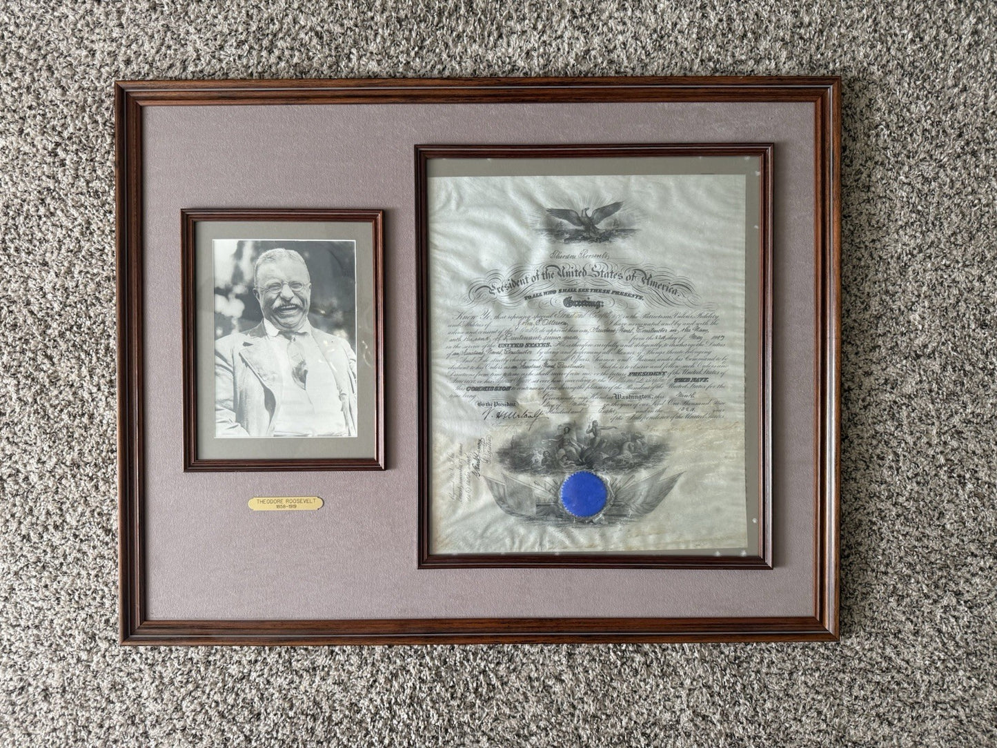 Theodore Roosevelt Signed Document 