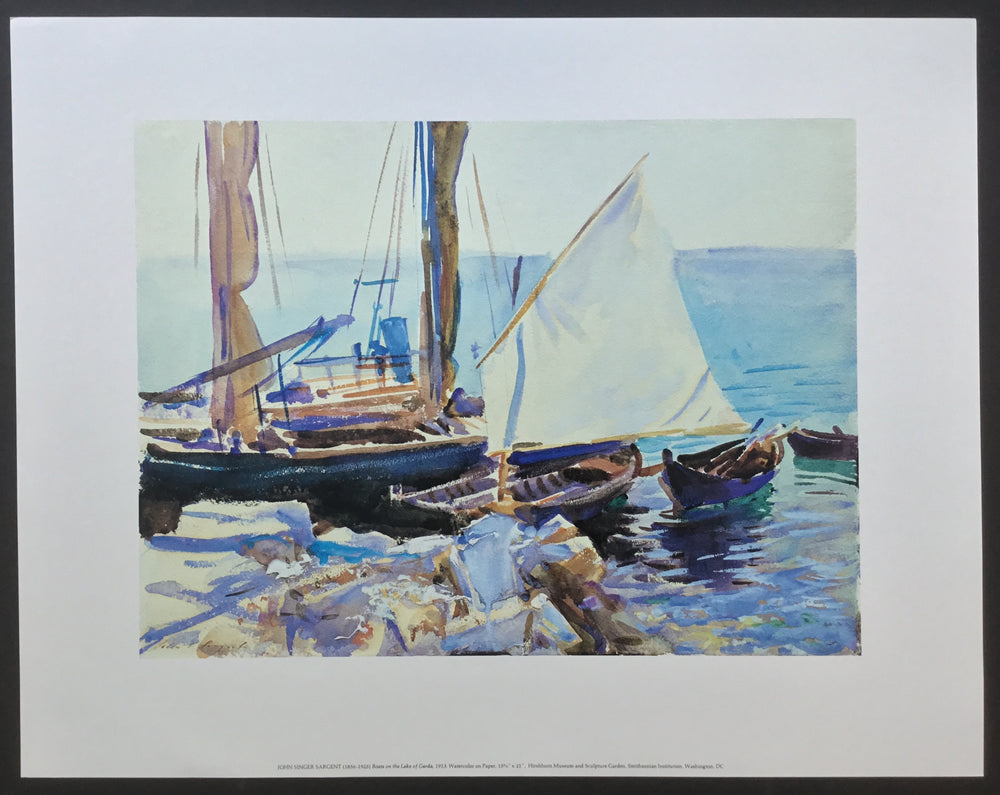 Special: Boats on the Lake of Garda, John Singer Sargent reproduction, 22 x 28 inches