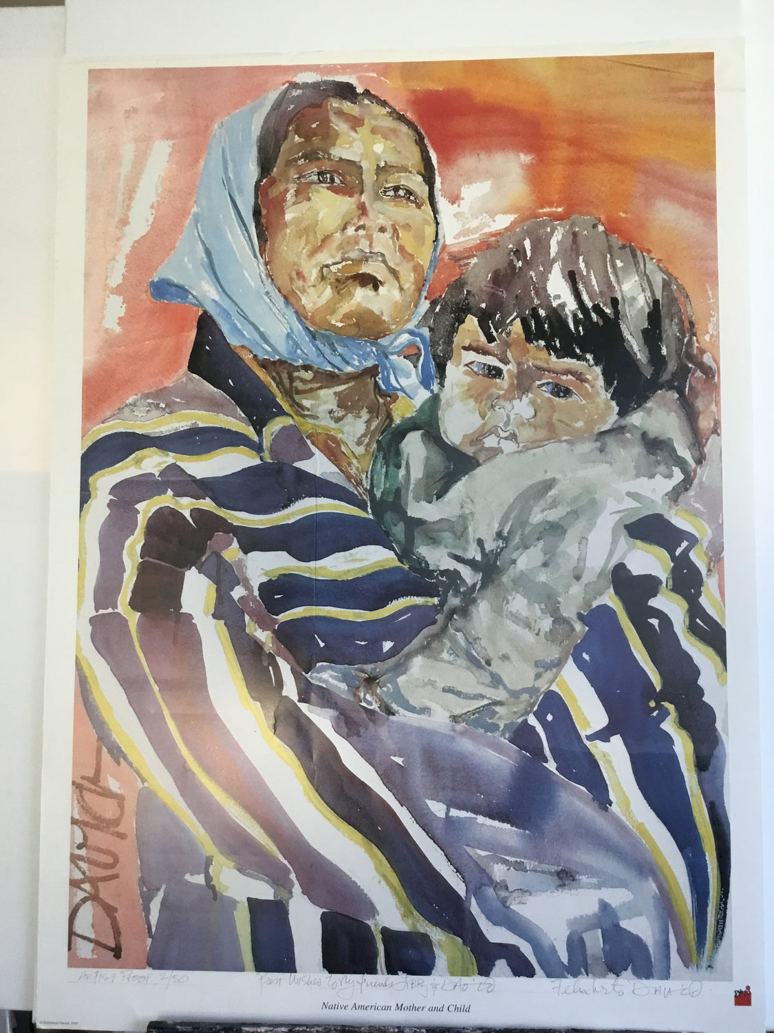 Special offer - Artist proof, signed, Native American Mother and Child